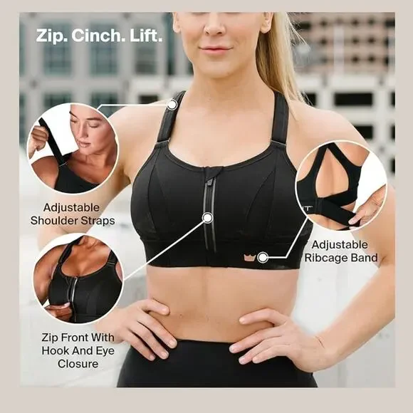 Shefit 5Luxe high impact adjustable Ultimate Sports Bra green hot pink athletic - Picture 2 of 7